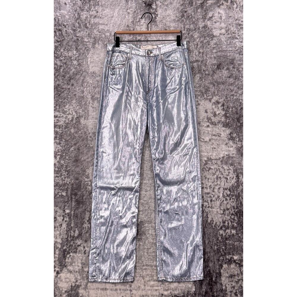 Rag & Bone Pants 29 Womens Alex Liquid Miramar Luna Silver Shine